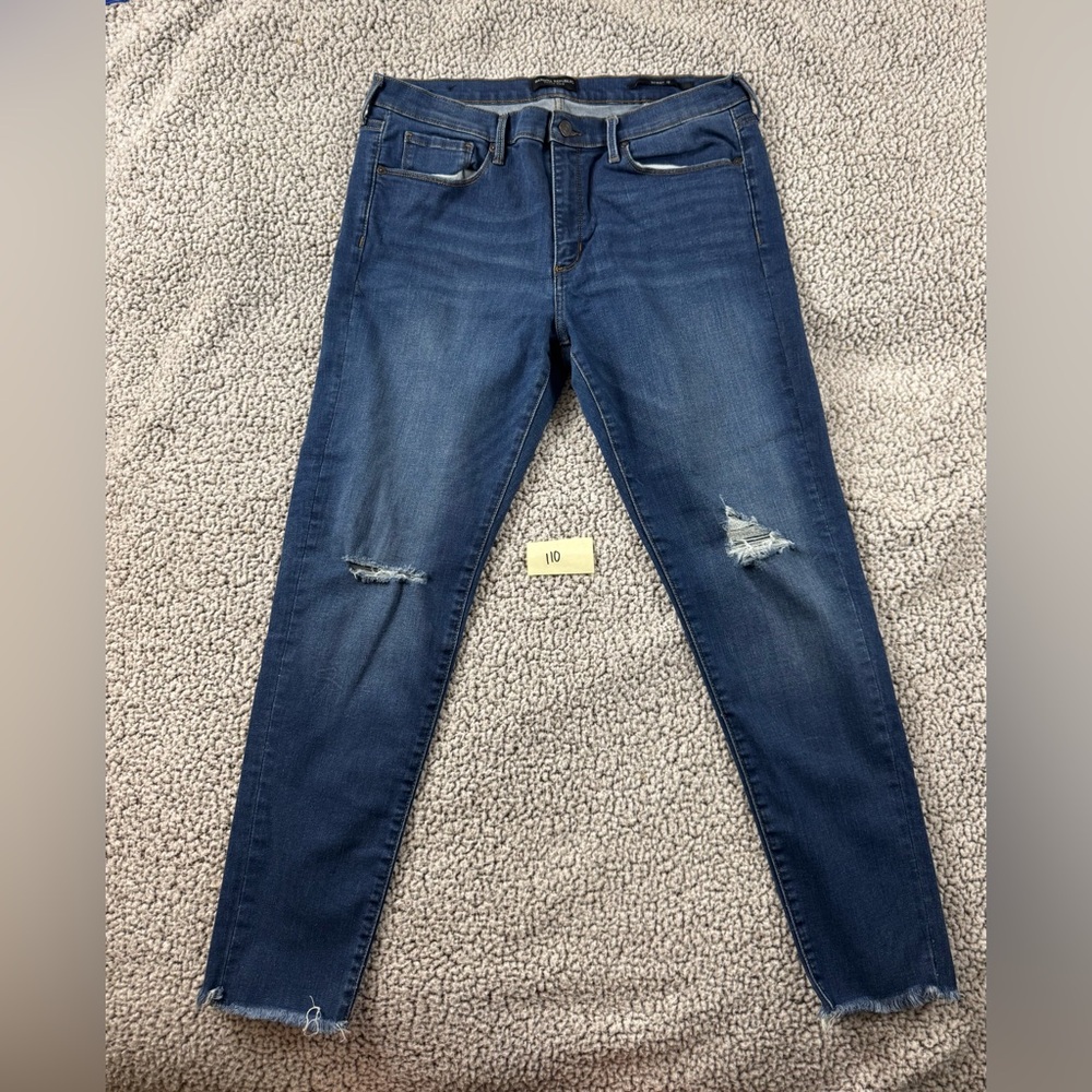 Banana Republic Blue Distressed Skinny Jeans size 32 - Picture 1 of 6
